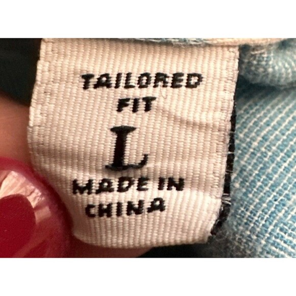 Robert Graham Shirt Mens Large Blue Gingham Classic Fit Long Sleeve Button Down - Picture 4 of 12